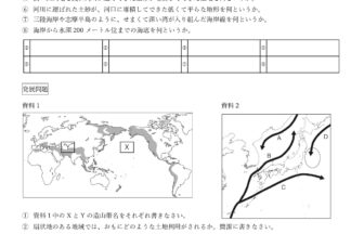 中2社会・地理「日本の地形」プリント無料ダウンロード・印刷